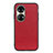 Custodia Lusso Pelle Cover B02H per Huawei P50 Rosso