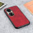 Custodia Lusso Pelle Cover B08H per Huawei P50 Pro Rosso