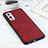 Custodia Lusso Pelle Cover B08H per OnePlus 9 5G Rosso