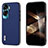 Custodia Lusso Pelle Cover BH1 per Huawei Honor 90 Lite 5G Blu Notte