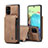 Custodia Lusso Pelle Cover C01S per Samsung Galaxy A71 4G A715 Marrone Chiaro