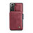 Custodia Lusso Pelle Cover C02S per Samsung Galaxy S21 FE 5G Rosso