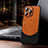 Custodia Lusso Pelle Cover con Mag-Safe Magnetic LD4 per Apple iPhone 15 Pro Max Arancione