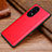 Custodia Lusso Pelle Cover DL1 per Huawei P50 Pro Rosso