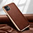 Custodia Lusso Pelle Cover per Apple iPhone 12 Mini Marrone