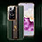 Custodia Lusso Pelle Cover QK4 per Huawei P60 Verde