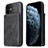 Custodia Lusso Pelle Cover R01 per Apple iPhone 12 Mini Nero