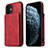 Custodia Lusso Pelle Cover R01 per Apple iPhone 12 Mini Rosso