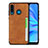 Custodia Lusso Pelle Cover R05 per Huawei Nova 4e Arancione