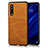 Custodia Lusso Pelle Cover R09 per Huawei P30 Arancione