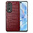 Custodia Lusso Pelle Cover S01D per Huawei Honor 80 Pro Flat 5G Rosso