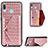 Custodia Lusso Pelle Cover S01D per Samsung Galaxy A20 Oro Rosa