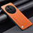 Custodia Lusso Pelle Cover S02 per Oppo Find X7 Ultra 5G Arancione