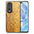 Custodia Lusso Pelle Cover S02D per Huawei Honor 80 Pro 5G Giallo