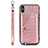 Custodia Lusso Pelle Cover S02D per Samsung Galaxy M11 Oro Rosa