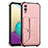 Custodia Lusso Pelle Cover Y01B per Samsung Galaxy A02 Oro Rosa