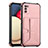 Custodia Lusso Pelle Cover Y01B per Samsung Galaxy A03s Oro Rosa