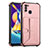 Custodia Lusso Pelle Cover Y01B per Samsung Galaxy A11 Oro Rosa