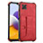 Custodia Lusso Pelle Cover Y01B per Samsung Galaxy A22s 5G Rosso