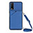 Custodia Lusso Pelle Cover Y01B per Vivo Y12s (2021) Blu