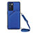 Custodia Lusso Pelle Cover Y02B per Oppo Reno6 Pro 5G India Blu