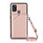 Custodia Lusso Pelle Cover Y02B per Samsung Galaxy A21s Oro Rosa