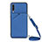 Custodia Lusso Pelle Cover Y02B per Samsung Galaxy A50S Blu