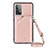 Custodia Lusso Pelle Cover Y02B per Samsung Galaxy A52 4G Oro Rosa