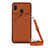 Custodia Lusso Pelle Cover Y02B per Samsung Galaxy M10S Marrone