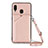 Custodia Lusso Pelle Cover Y02B per Samsung Galaxy M10S Oro Rosa