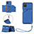 Custodia Lusso Pelle Cover Y02B per Samsung Galaxy M12 Blu