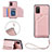 Custodia Lusso Pelle Cover Y03B per Samsung Galaxy A02s Oro Rosa