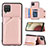 Custodia Lusso Pelle Cover Y03B per Samsung Galaxy A12 Nacho Oro Rosa