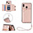 Custodia Lusso Pelle Cover Y03B per Samsung Galaxy A20 Oro Rosa