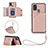 Custodia Lusso Pelle Cover Y03B per Samsung Galaxy A21s Oro Rosa