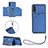 Custodia Lusso Pelle Cover Y03B per Samsung Galaxy A70S Blu