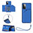 Custodia Lusso Pelle Cover Y03B per Samsung Galaxy A72 4G Blu