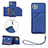 Custodia Lusso Pelle Cover Y03B per Samsung Galaxy F42 5G Blu