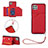 Custodia Lusso Pelle Cover Y03B per Samsung Galaxy F42 5G Rosso