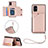 Custodia Lusso Pelle Cover Y03B per Samsung Galaxy M51 Oro Rosa