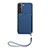 Custodia Lusso Pelle Cover Y03B per Samsung Galaxy S21 5G Blu