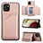 Custodia Lusso Pelle Cover Y04B per Samsung Galaxy A03 Oro Rosa