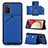 Custodia Lusso Pelle Cover Y04B per Samsung Galaxy A03s Blu
