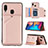 Custodia Lusso Pelle Cover Y04B per Samsung Galaxy A20 Oro Rosa