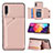 Custodia Lusso Pelle Cover Y04B per Samsung Galaxy A30S Oro Rosa