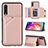 Custodia Lusso Pelle Cover Y04B per Samsung Galaxy A70S Oro Rosa