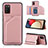 Custodia Lusso Pelle Cover Y04B per Samsung Galaxy M02s Oro Rosa