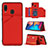 Custodia Lusso Pelle Cover Y04B per Samsung Galaxy M10S Rosso