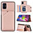 Custodia Lusso Pelle Cover Y04B per Samsung Galaxy M51 Oro Rosa