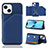 Custodia Lusso Pelle Cover Y05B per Apple iPhone 13 Blu